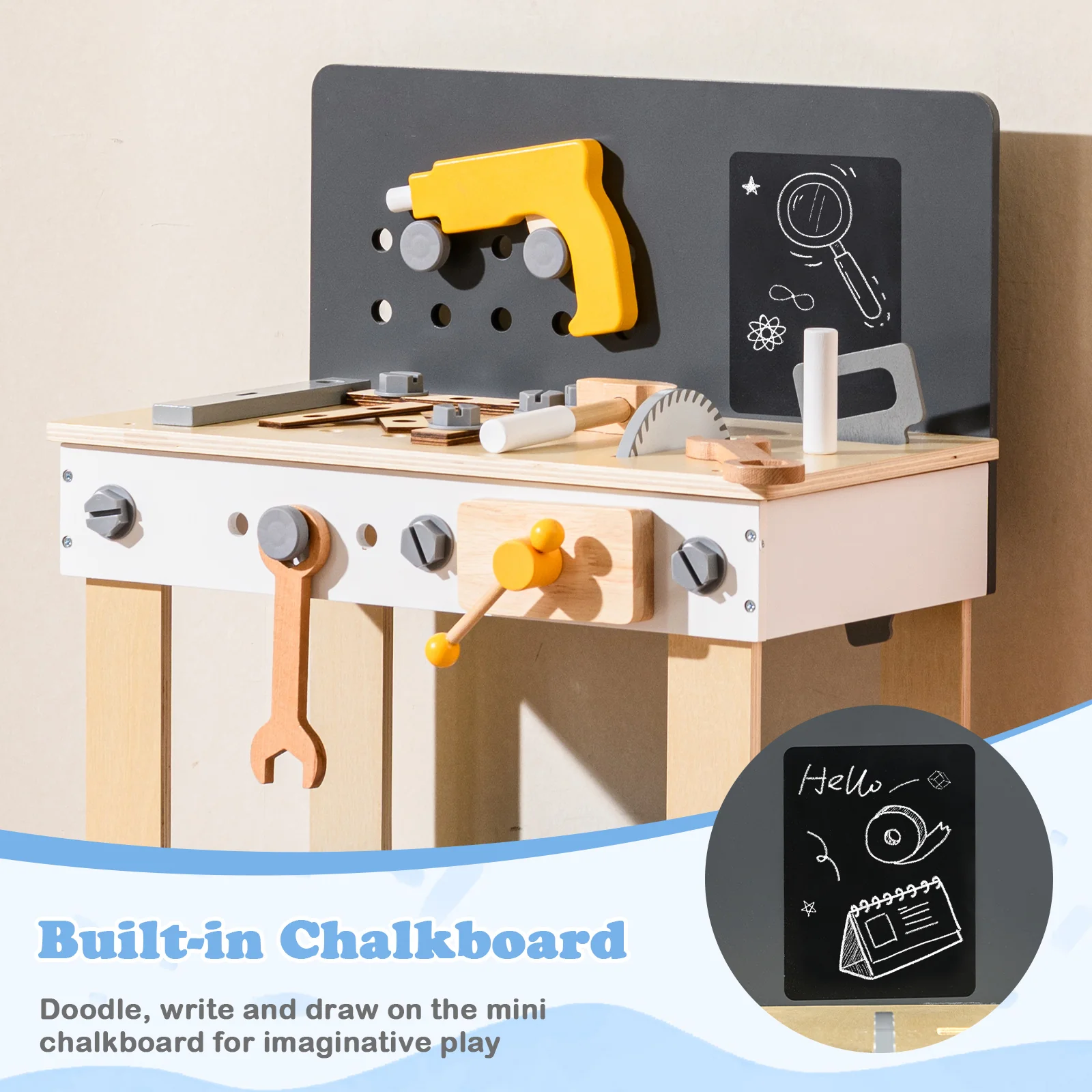 Tool Bench for Kids, Montessori Educational Toddler Construction Toys Gift for 3+ Years Old Boys Girls - Image 3