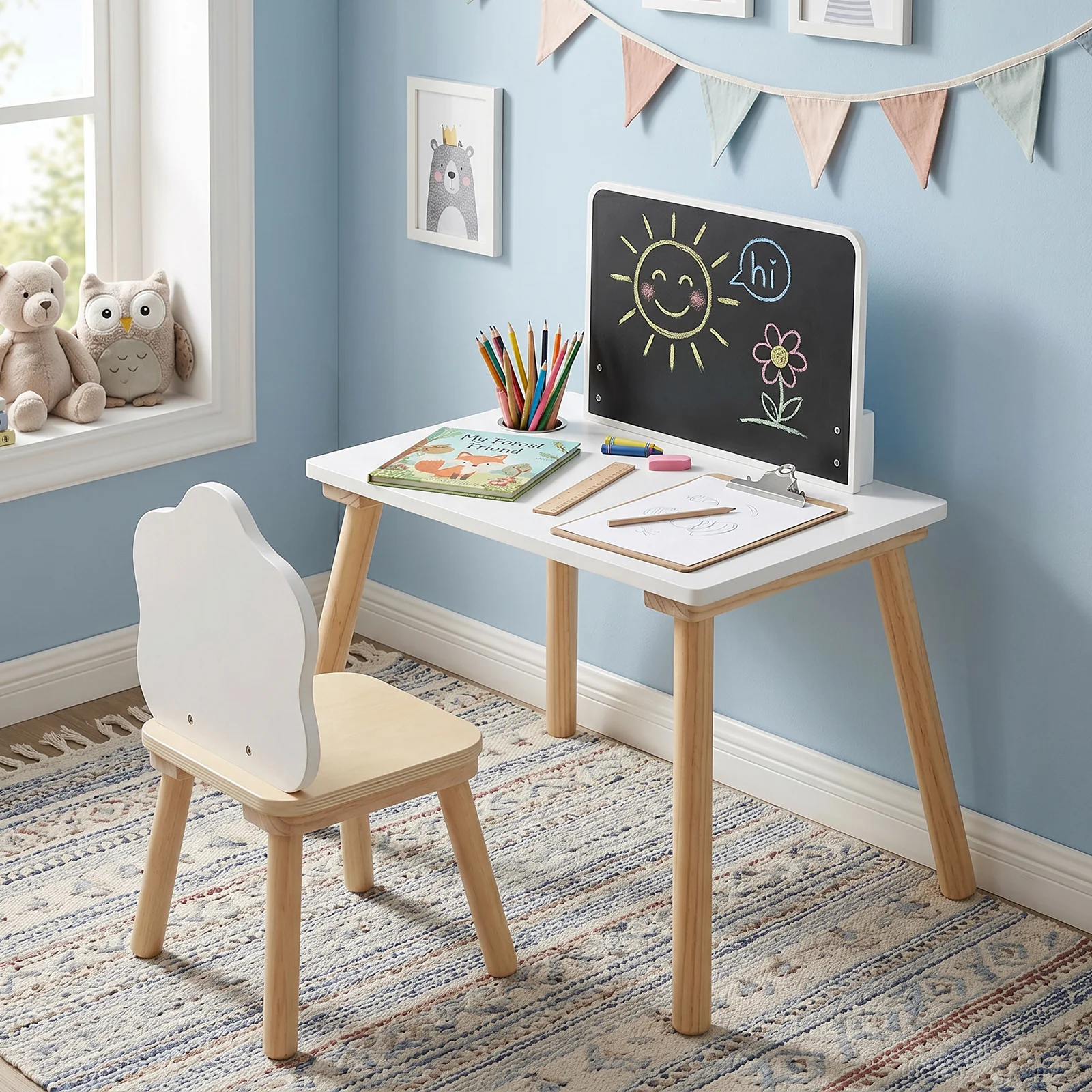 Weaning Table and Chair Set with Chalkboard - Image 2