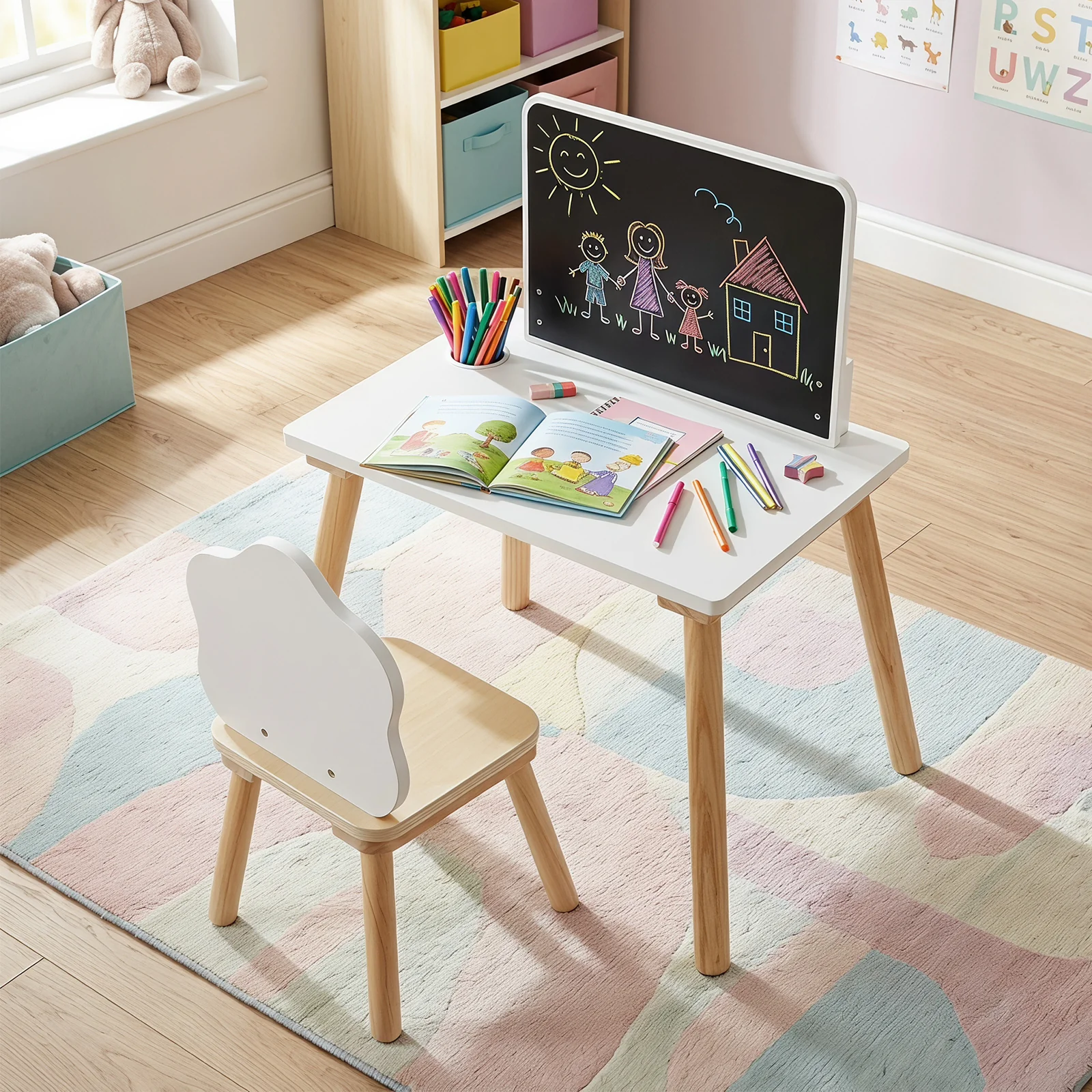 Weaning Table and Chair Set with Chalkboard - Image 3