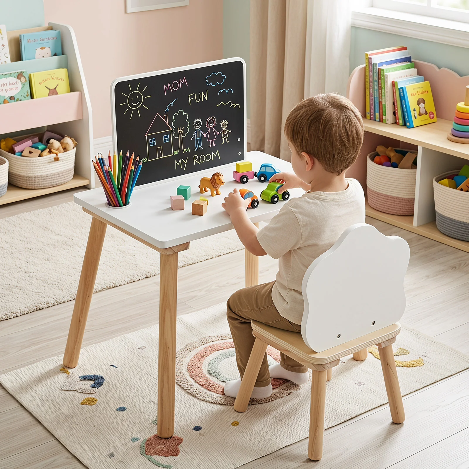 Weaning Table and Chair Set with Chalkboard - Image 4