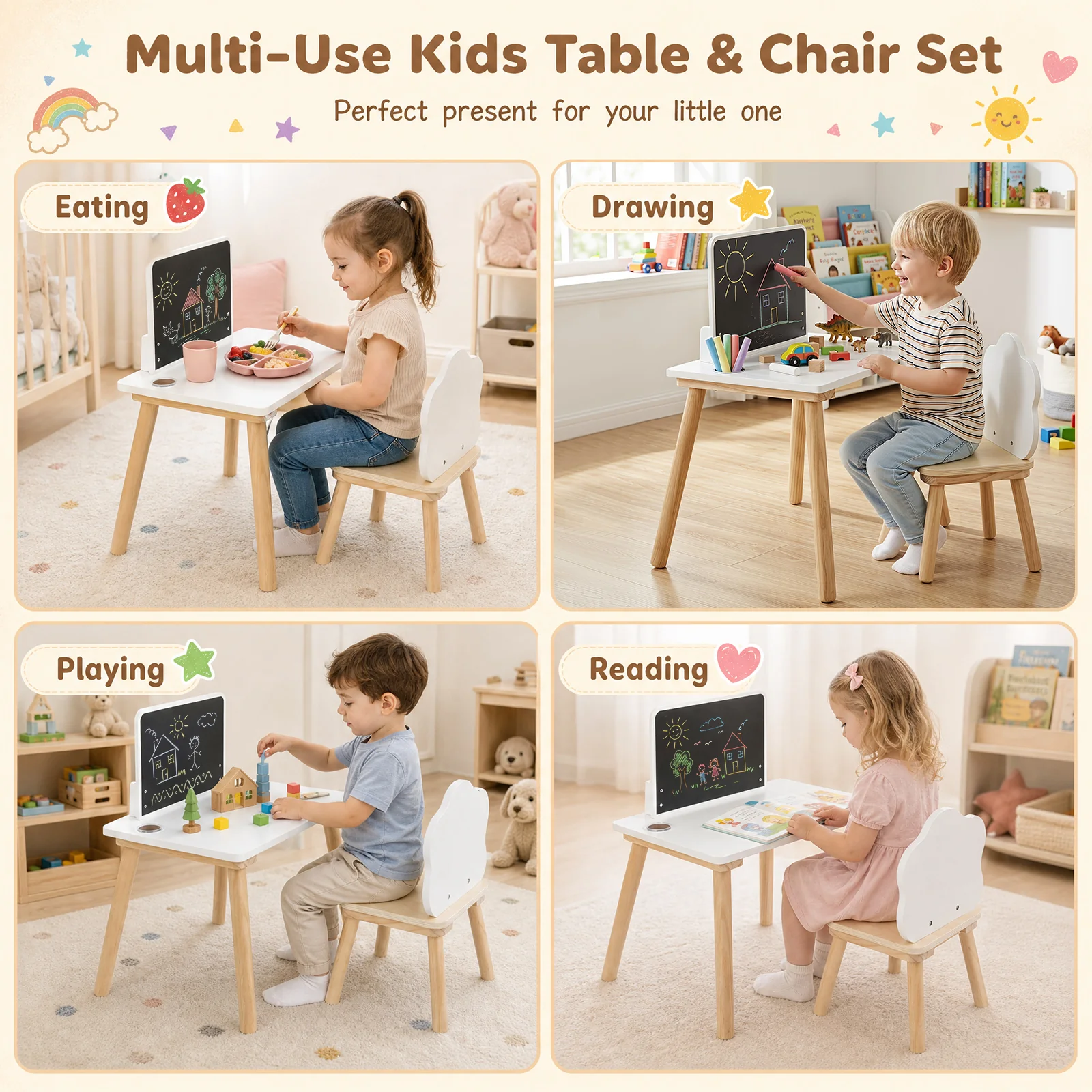 Weaning Table and Chair Set with Chalkboard - Image 9