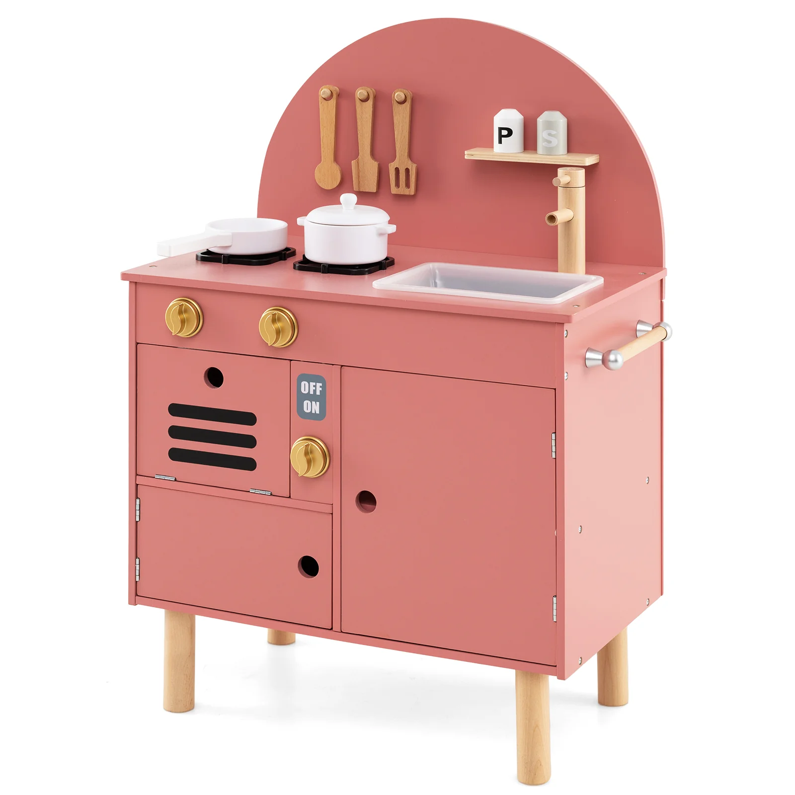 Wooden Kitchen Playset, Chef Pretend Play Set for Children 3+ Years Old - Image 11