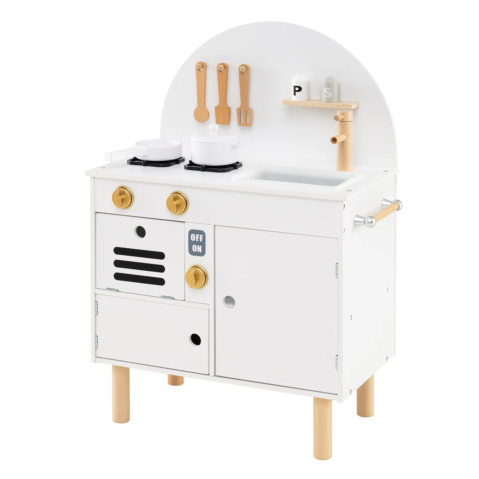 Wooden Kitchen Playset, Chef Pretend Play Set for Children 3+ Years Old - Image 13